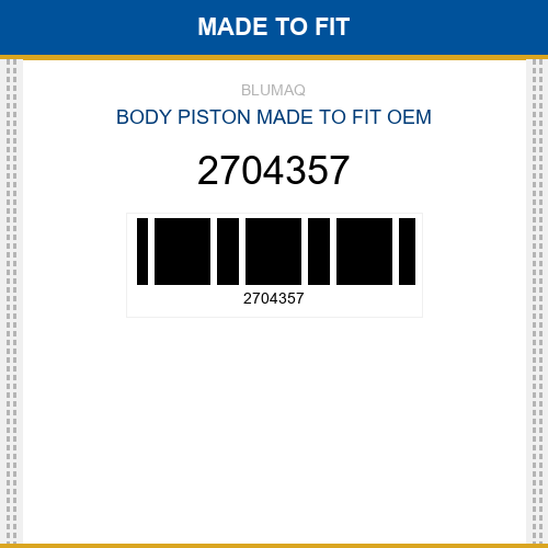 2704357 Body piston Made to fit for CATERPILLAR