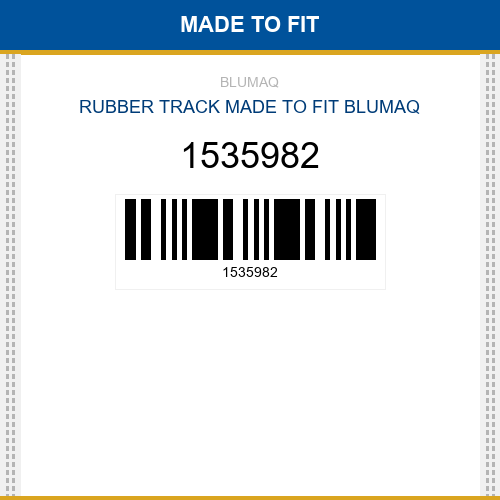 1535982 Rubber track Made to fit