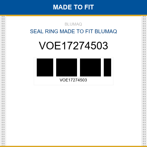 VOE17274503 Seal ring Made to fit for VOLVO