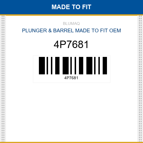 4P7681 Plunger & barrel Made to fit for CATERPILLAR