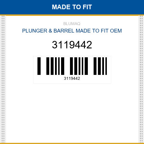 3119442 Plunger & barrel Made to fit