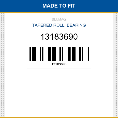 13183690 Tapered roll. bearing Made to fit for VOLVO