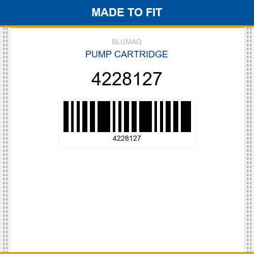 4228127 Pump cartridge Made to fit