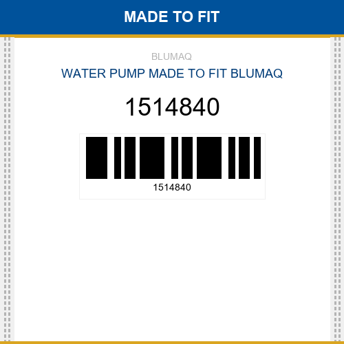 1514840 Water pump Made to fit