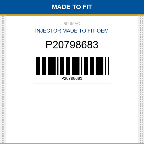 P20798683 Injector Made to fit for VOLVO