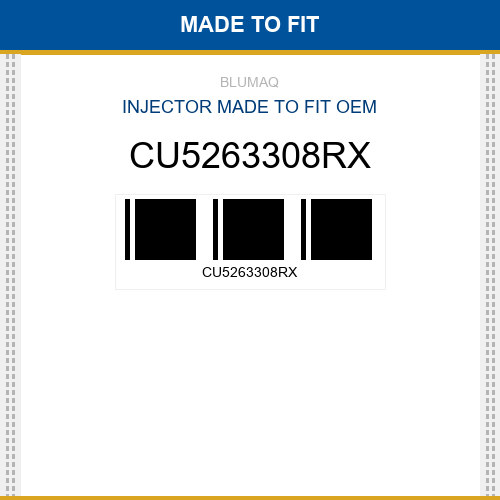 CU5263308RX Injector Made to fit for CUMMINS