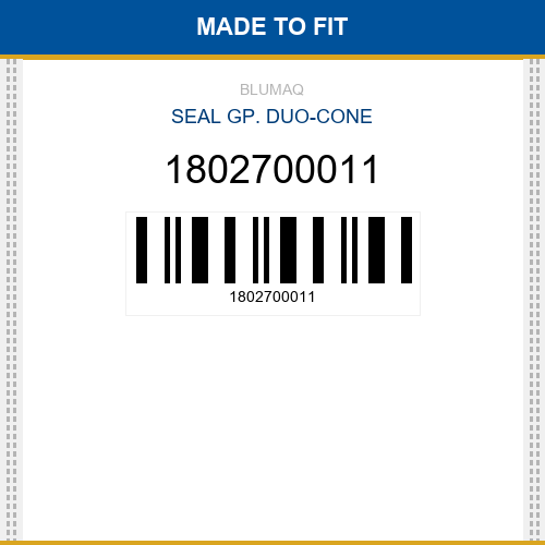 1802700011 Seal gp. duo-cone Made to fit for KOMATSU
