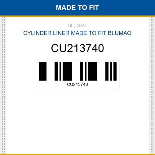 CU213740 Cylinder liner Made to fit for CUMMINS