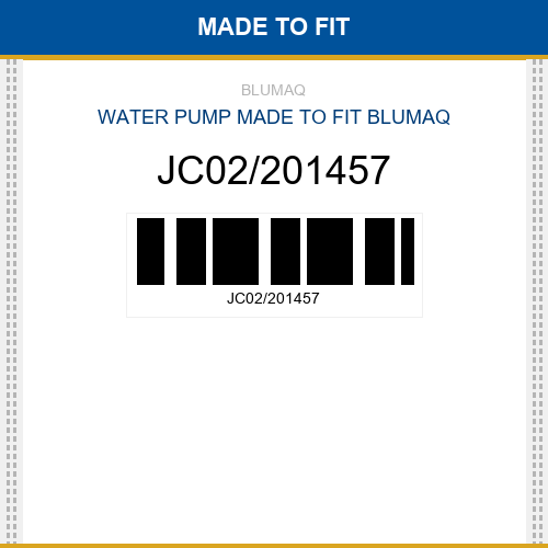 JC02/201457 Water pump Made to fit for JCB