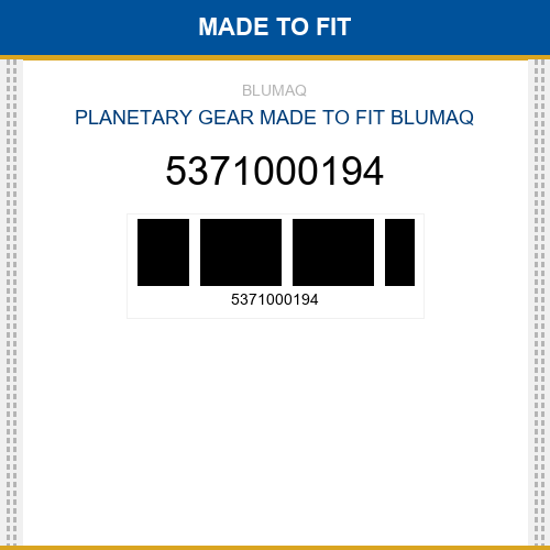 5371000194 Planetary gear Made to fit for YANMAR