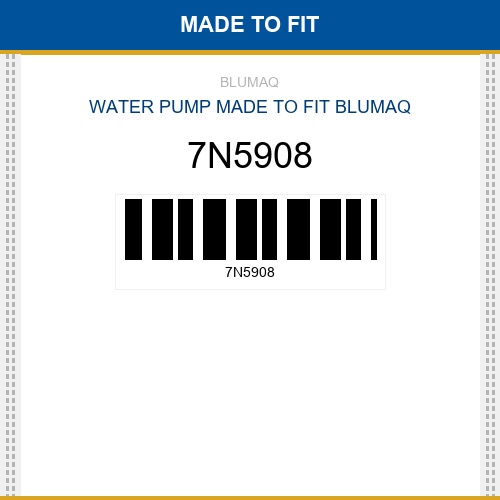 7N5908 Water pump Made to fit