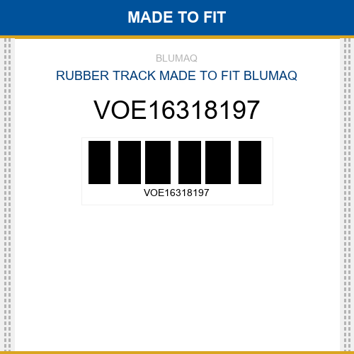 VOE16318197 Rubber track Made to fit for VOLVO