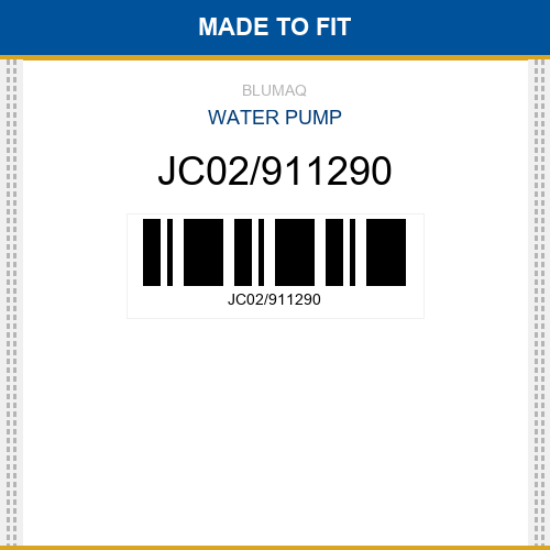 JC02/911290 Water pump Made to fit for JCB