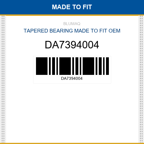 DA7394004 Tapered bearing Made to fit for Daewoo - Doosan