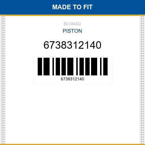 6738312140 Piston Made to fit for KOMATSU