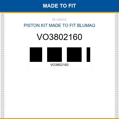 VO3802160 Piston kit Made to fit for VOLVO