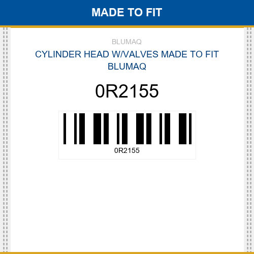 0R2155 Cylinder head w/valves Made to fit