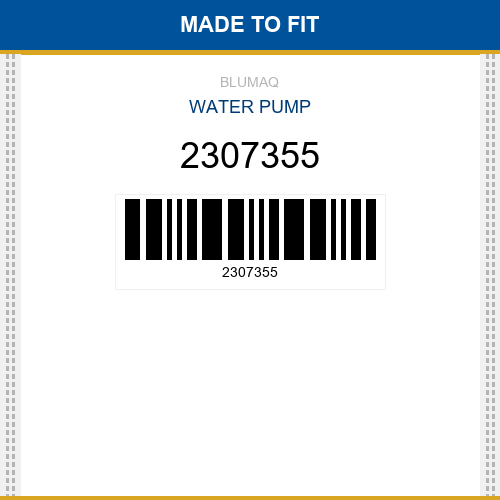 2307355 Water pump Made to fit