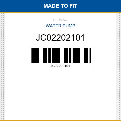 JC02202101 Water pump Made to fit for JCB