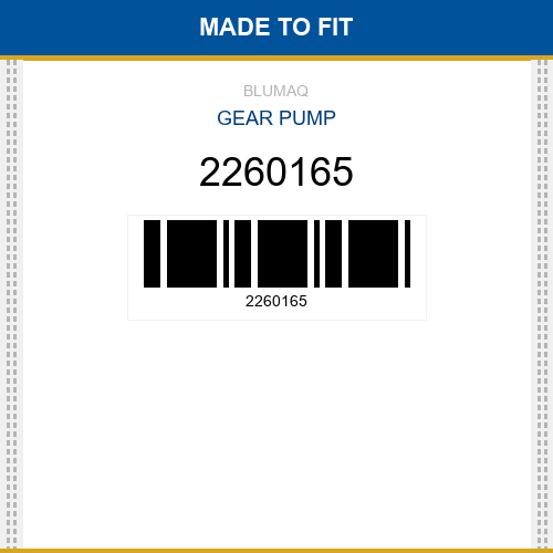 2260165 Gear pump Made to fit