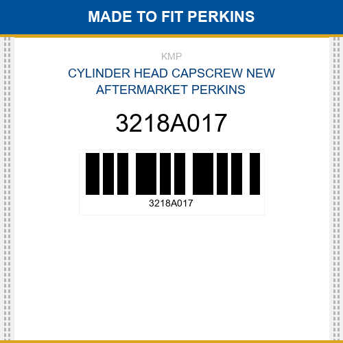 3218A017 Cylinder head capscrew Made to fit for PERKINS