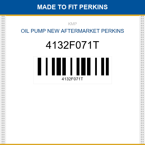4132F071T Oil pump Made to fit for PERKINS