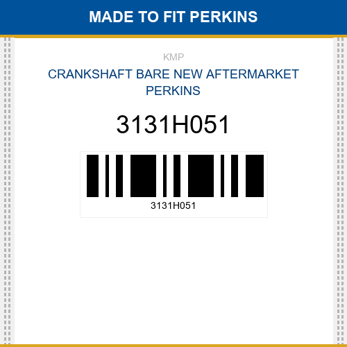 3131H051 Crankshaft bare Made to fit for PERKINS