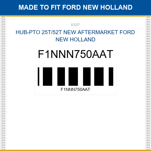 F1NNN750AAT Hub-pto 25t/52t Made to fit for FORD NEW HOLLAND