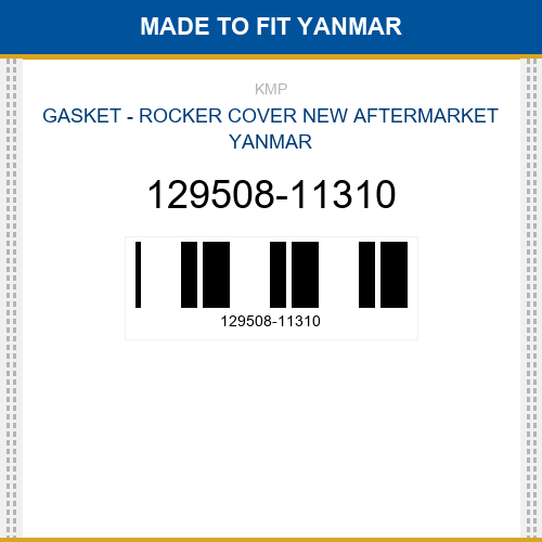 129508-11310 Gasket - rocker cover Made to fit for YANMAR
