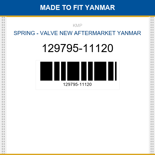 129795-11120 Spring - valve Made to fit for YANMAR
