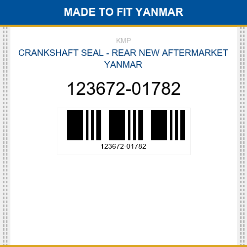 123672-01782 Crankshaft seal - rear Made to fit for YANMAR