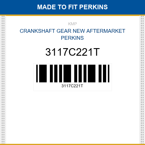 3117C221T Crankshaft gear Made to fit for PERKINS