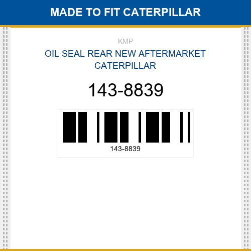 143-8839 Oil seal rear Made to fit for CATERPILLAR
