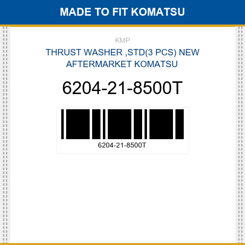 6204-21-8500T Thrust washer ,std(3 pcs) Made to fit for KOMATSU