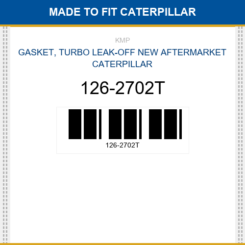126-2702T Gasket, turbo leak-off Made to fit