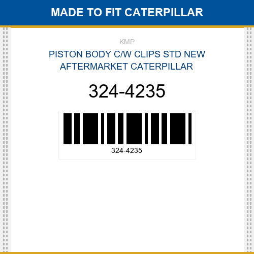 324-4235 Piston body c/w clips std Made to fit for CATERPILLAR