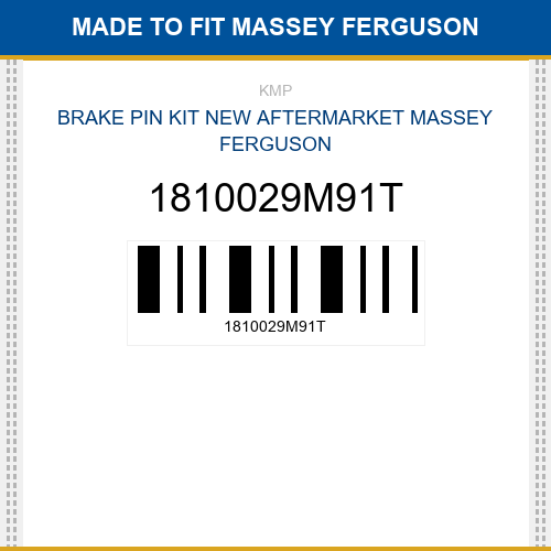 1810029M91T Brake pin kit Made to fit for MASSEY FERGUSON
