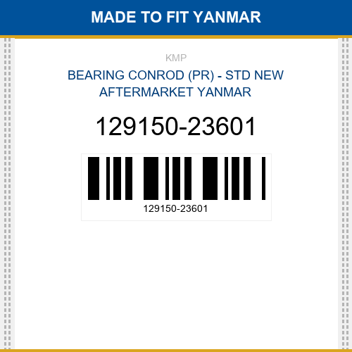 129150-23601 Bearing conrod (pr) - std Made to fit for YANMAR