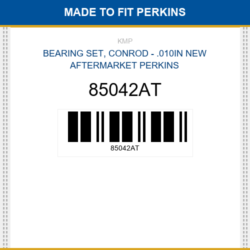 85042AT Bearing set, conrod - .010in Made to fit for PERKINS