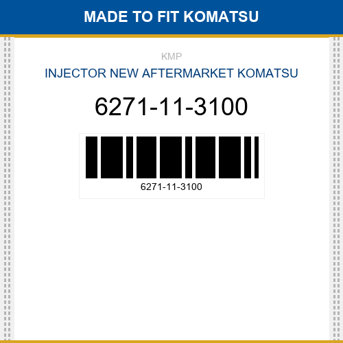 6271-11-3100 Injector Made to fit for KOMATSU