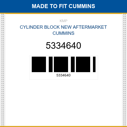 5334640 Cylinder block Made to fit for CUMMINS