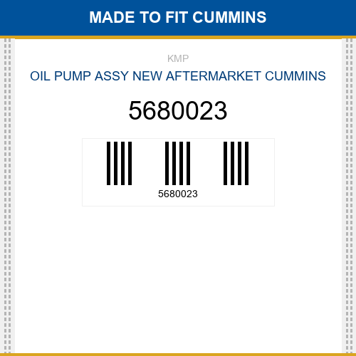 5680023 Oil pump assy Made to fit for CUMMINS