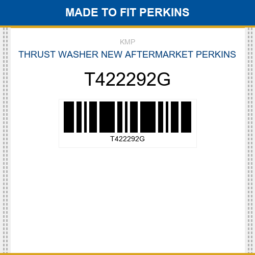 T422292G Thrust washer Made to fit for PERKINS