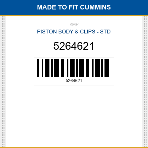 5264621 Piston body & clips - std Made to fit for CUMMINS