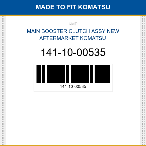 141-10-00535 Main booster clutch assy Made to fit for KOMATSU