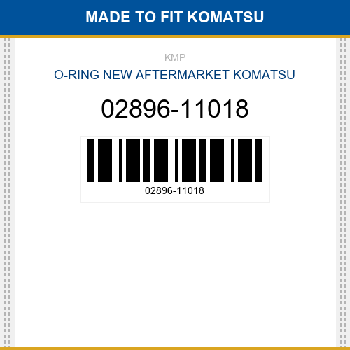 02896-11018 O-ring Made to fit for KOMATSU