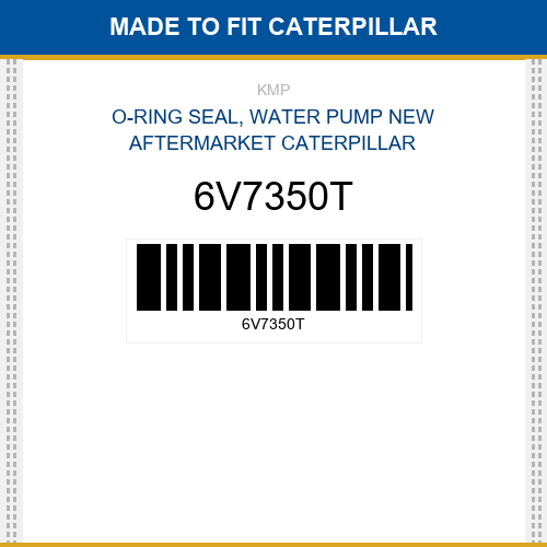 6V7350T O-ring seal, water pump Made to fit