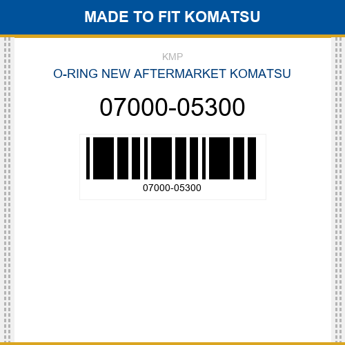 07000-05300 O-ring Made to fit for KOMATSU