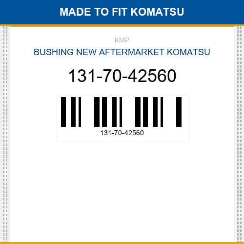 131-70-42560 Bushing Made to fit for KOMATSU