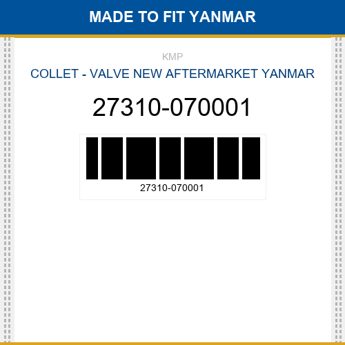27310-070001 Collet - valve Made to fit for YANMAR